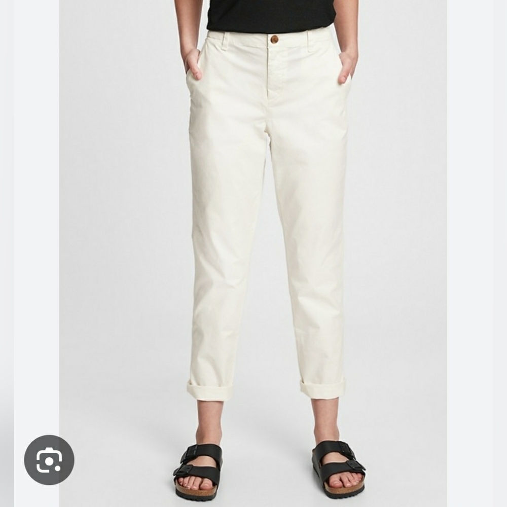 Gap Stretch Twill Girlfriend Khakis ~ white, size 12, like new